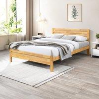 FurnitureboxUK Declan Solid Pine Double Bed Frame in Light Oak