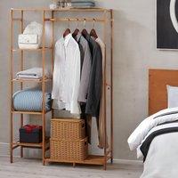 Rafaelo Mobilia Bamboo 6 Tier Open Wardrobe in Natural
