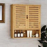 FURNOS Bamboo Bathroom Wall Storage Cabinet Organiser in Natural