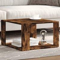 Berkfield Home Coffee Table Smoked Oak 51.5x51.5x30 cm Engineered Wood in Brown