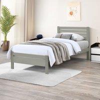 FurnitureboxUK Declan Solid Pine Single Bed Frame in Light Grey