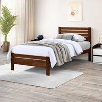 FurnitureboxUK Declan Solid Pine Single Bed Frame in Walnut