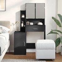 Dressing Table with Cabinet Black 80x35x132 cm