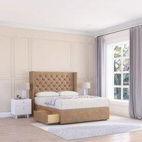 Dior Naples Wingback Bed Set ,No Drawers & 54" Floor Standing Headboard