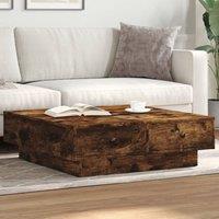 Berkfield Home Coffee Table Smoked Oak 90x90x28 cm Engineered Wood in Brown | Size: 90 x 90 x 28 cm