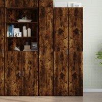 Berkfield Home Highboard Smoked Oak 30x42.5x185 cm Engineered Wood in Brown