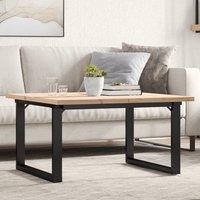 Berkfield Home Coffee Table O-Frame 80x80x45.5 cm Solid Wood Pine & Steel in Brown