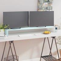 Berkfield Home TV Stand/Monitor Riser Glass Green 120x30x13 cm | Size: 120 x 30 x 13 cm