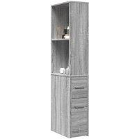 Berkfield Home Narrow Bathroom Cupboard with Wheels Grey Sonoma Engineered Wood