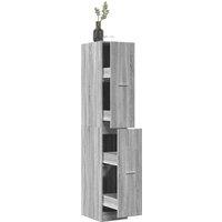 Berkfield Home Apothecary Cabinet Grey Sonoma 30x41x174.5 cm Engineered Wood in Grey