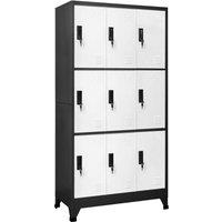 Berkfield Home Locker Cabinet Anthracite & White 90x45x180 cm Steel in Black | Size: 90 x 45 x 180 cm
