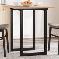 Berkfield Home Dining Table O-Frame 70x70x75.5 cm Solid Wood Pine & Steel in Brown