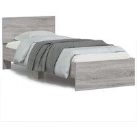 Berkfield Home Bed Frame without Mattress with Headboard Grey Sonoma 90x200 cm