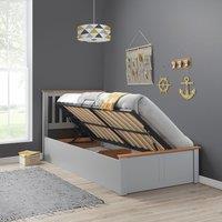 Bedmaster Francis Wooden Ottoman Bed & Memory Maestro Memory Foam Mattress in Grey | Size: Single