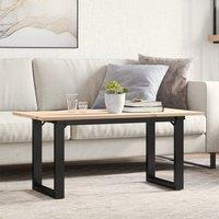 Berkfield Home Coffee Table O-Frame 90x40x45 cm Solid Wood Pine & Steel in Brown | Size: 90 x 40 x 45 cm