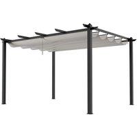 13x10ft Aluminium Pergola with Retractable Roof