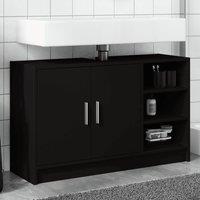 Berkfield Home Sink Cabinet Black 90x29x55 cm Engineered Wood | Size: 90 x 29 x 55 cm