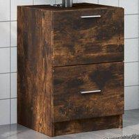 Berkfield Home Sink Cabinet Smoked Oak 40x37x59 cm Engineered Wood in Brown | Size: 40 x 37 x 59 cm