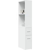 Berkfield Home Narrow Bathroom Cupboard with Wheels White Engineered Wood
