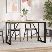 Berkfield Home Dining Table O-Frame 160x80x75.5 cm Solid Wood Pine & Steel in Brown