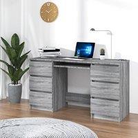 Berkfield Home Writing Desk Grey Sonoma 140x50x77 cm Engineered Wood | Size: 140 x 50 x 77 cm