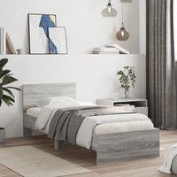Berkfield Home Bed Frame without Mattress with Headboard Grey Sonoma 75x190 cm Small Single