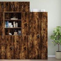 Berkfield Home Slim Storage Cabinet Smoked Oak 30x42.5x225 cm Engineered Wood in Brown