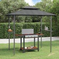 Berkfield Home BBQ Gazebo with Side Shelves Anthracite 240x150x243 cm Steel in Black | Size: 240 x 150 x 243 cm