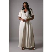 Plus Size Puff Sleeve A Line Skirt Bridesmaid Dress