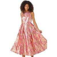 Dusk Metallic Jacquard Midi Dress