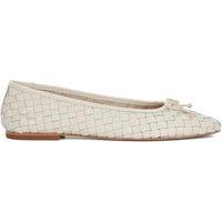 Dune London Women's 'Heat' Leather Ballet Pumps in Ecru | Size: 8