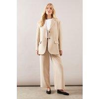 Wallis Women's Petite Single Breasted Two Button Blazer in Taupe | Size: 16