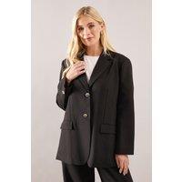 Wallis Women's Petite Single Breasted Two Button Blazer in Black | Size: 14