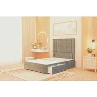 Somnior Alexas Divan Divan Bed 4 Drawers with 54 Floor Headboard Plush Velvet in Silver | Size: Super King