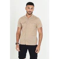 Brave Soul Men's Short Sleeve Shirt in Stone | Size: Small