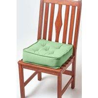 Homescapes Cotton Dining Chair Booster Cushion in Dark Green | Size: 40 cm x 40 cm