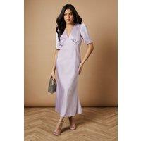 Oasis Women's Satin Midaxi Dress in Lilac | Size: 10