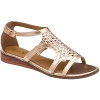 Ravel Women's 'Cardwell' Leather Wedge Sandals in Gold | Size: 4