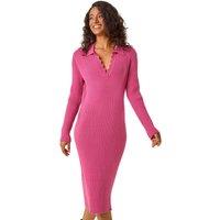 Dusk Scallop Detail Midi Knit Dress