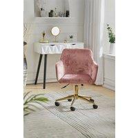 Velvet Upholstered Home Office Swivel Chair
