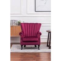 Vintage Velvet Wing Back Armchair with Studs