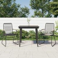 Berkfield Home 3 Piece Garden Dining Set Black PVC Rattan