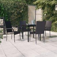 Berkfield Home 5 Piece Outdoor Dining Set Black