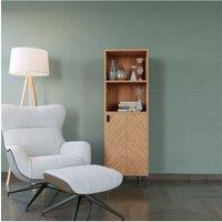 Seconique Leon 1 Door 2 Shelf Cabinet in Natural