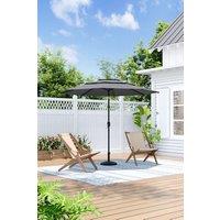 Outdoor Garden 3-Tier Umbrella with Crank and Woven-Pattern Stand