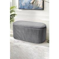 Maliyah Velvet Oval Storage Footstool