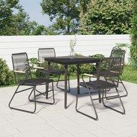 Berkfield Home 5 Piece Garden Dining Set Black PVC Rattan