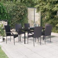 Berkfield Home 7 Piece Outdoor Dining Set Black