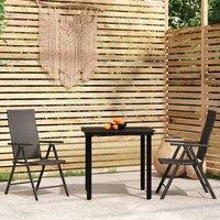 Berkfield Home 3 Piece Garden Dining Set Black
