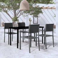 Berkfield Home 5 Piece Garden Dining Set Black